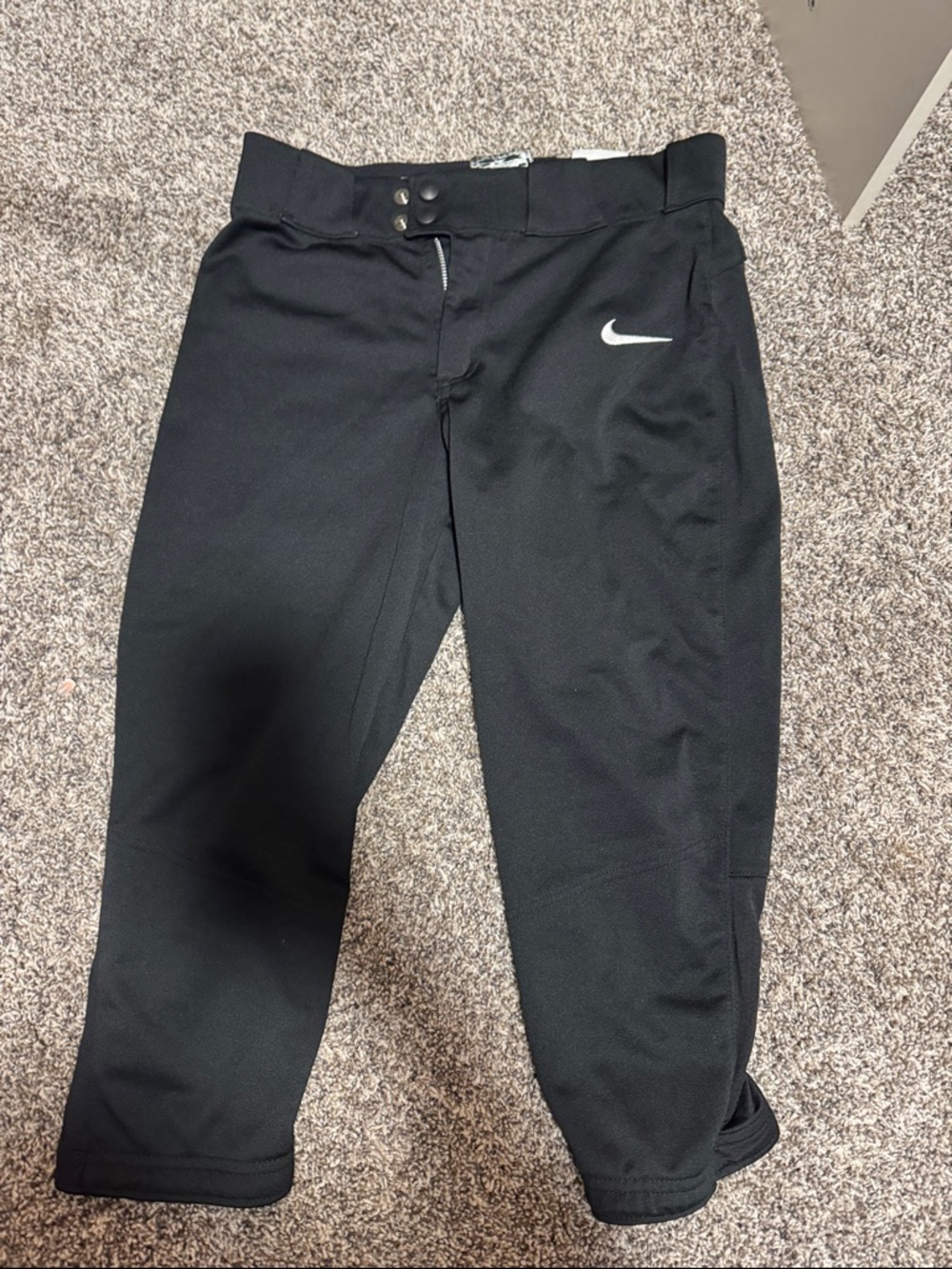 Nike Black Athletic Jogger Pants with White Swoosh